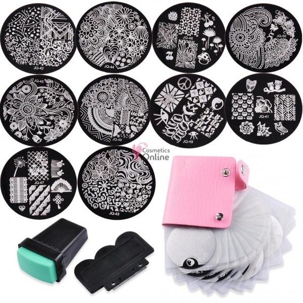 Kit cu matrite de unghii KSM01 Stampila si Portofel